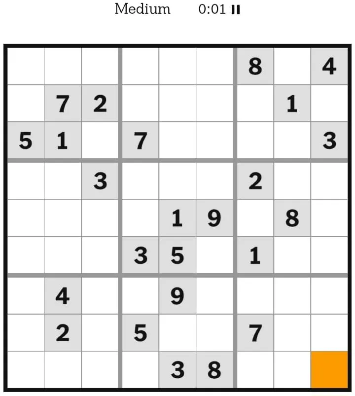 NYT Sudoku Medium February 04, 2026