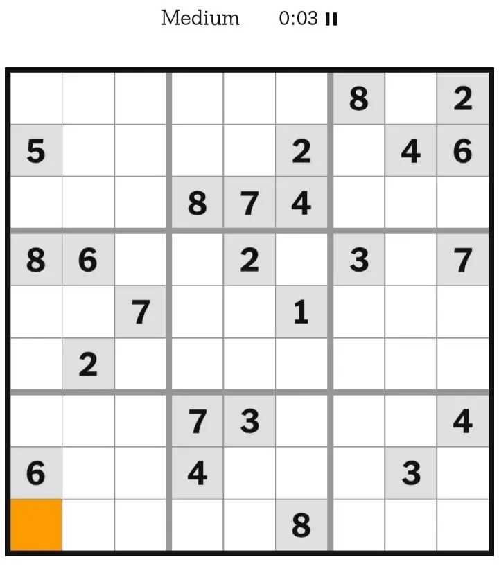 NYT Sudoku Medium February 12, 2026