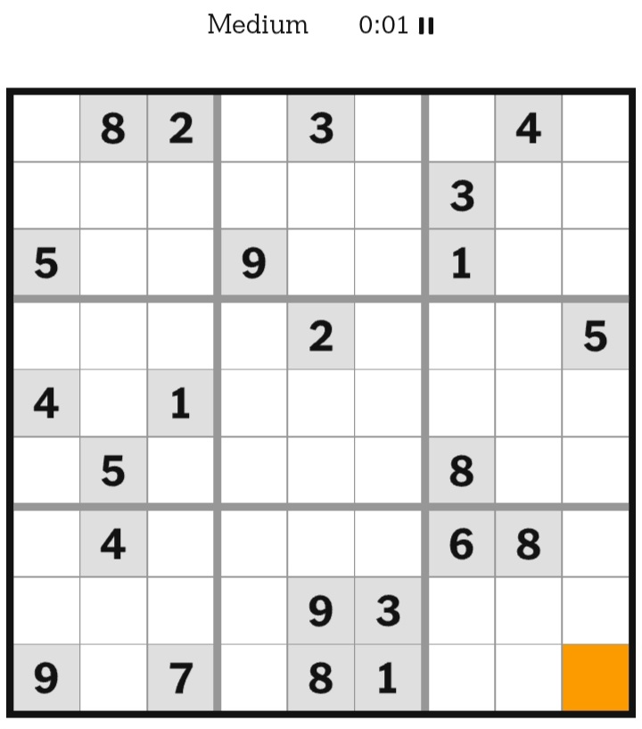 NYT Sudoku Medium February 27, 2026