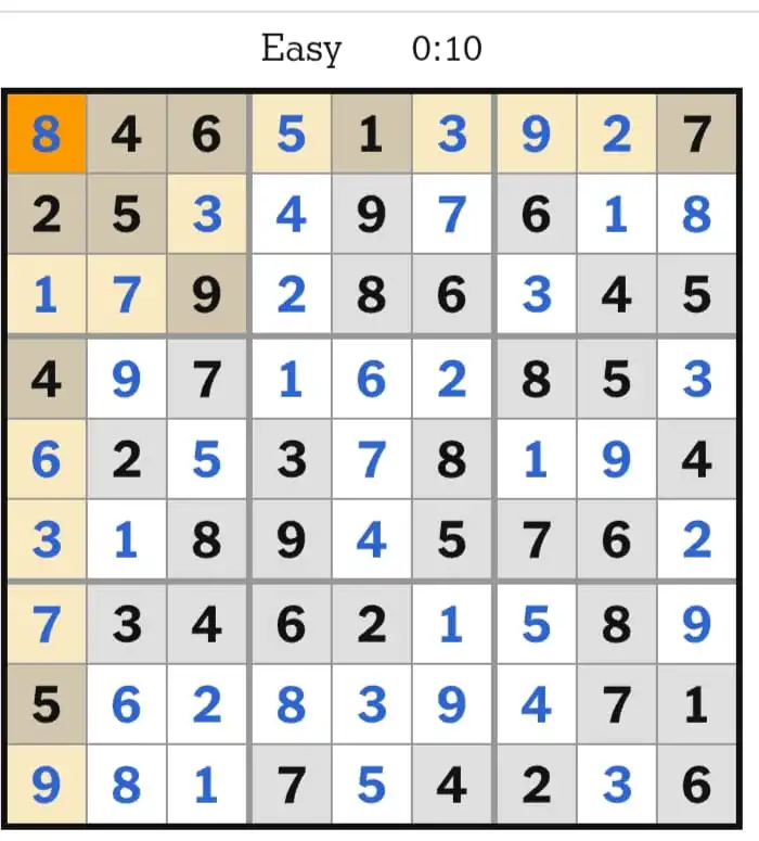 NYTimes Sudoku Easy Answers February 21, 2026
