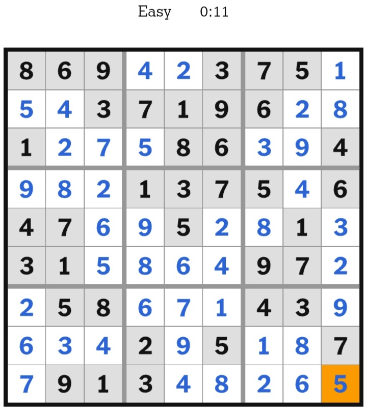 NYT Sudoku Easy Answers March 03, 2026