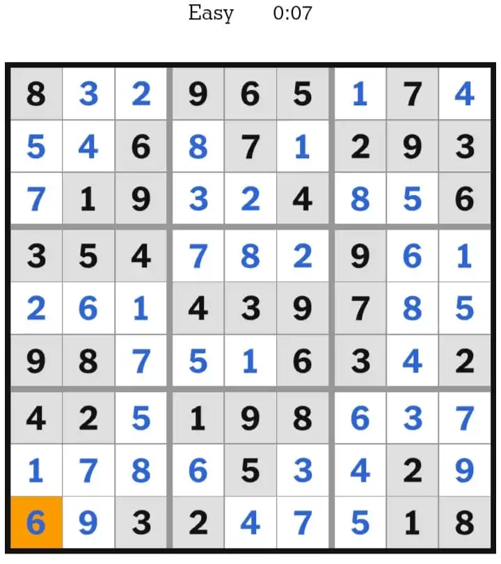 NYT Sudoku Easy Answers March 09, 2026