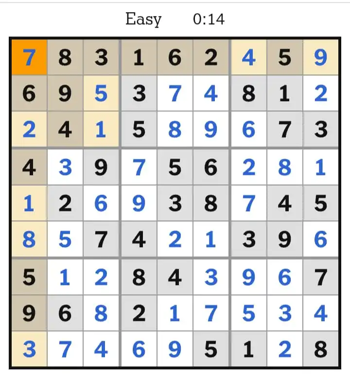 NYT Sudoku Easy Answers March 10 2026