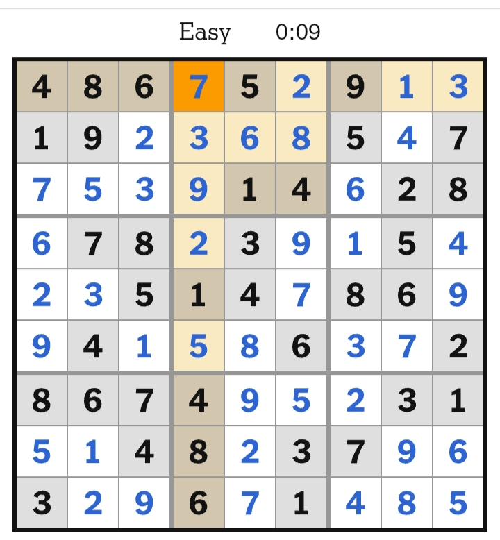 NYT Sudoku Easy Answers March 31, 2026
