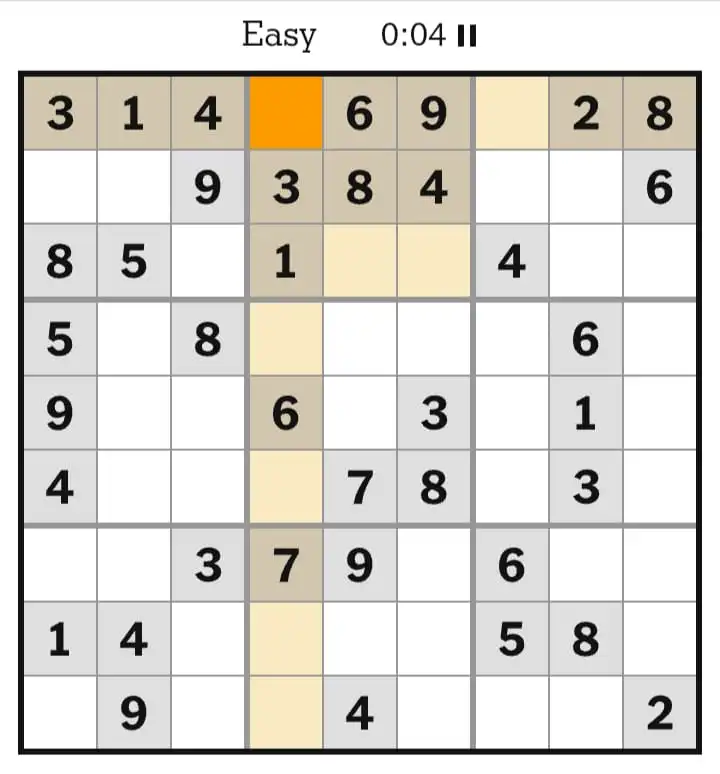 NYT Sudoku Easy March 22, 2026