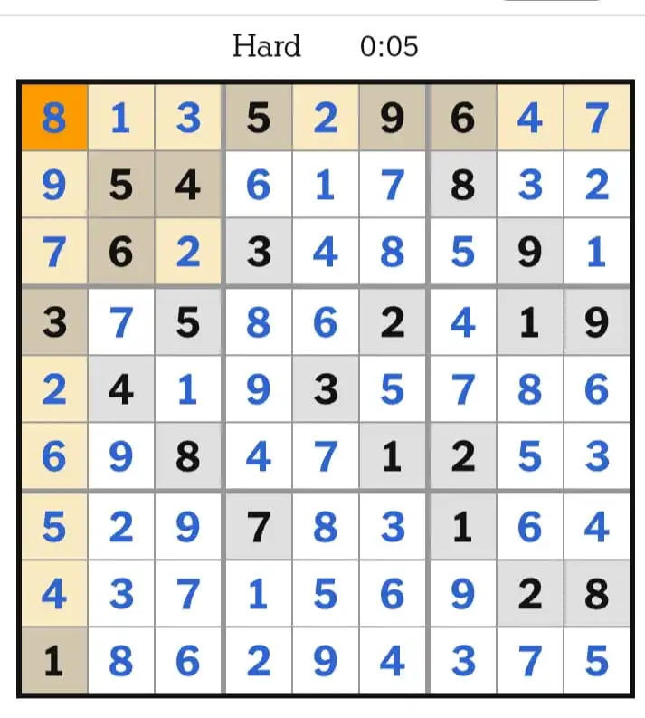 NYT Sudoku Hard Answer March 16, 2026