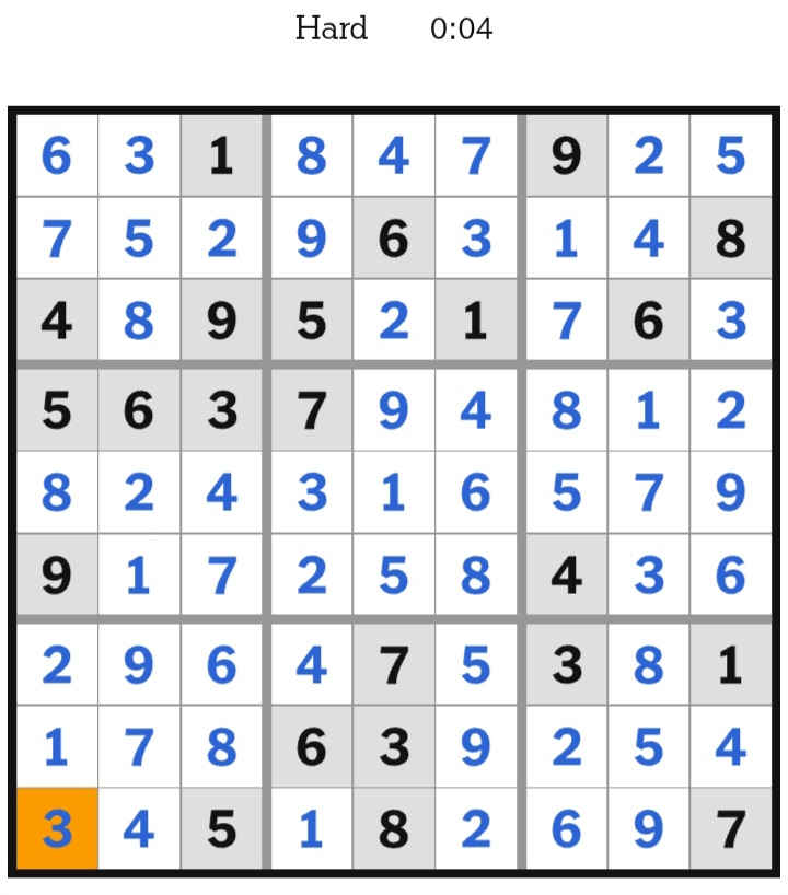NYT Sudoku Hard Answers March 02, 2026