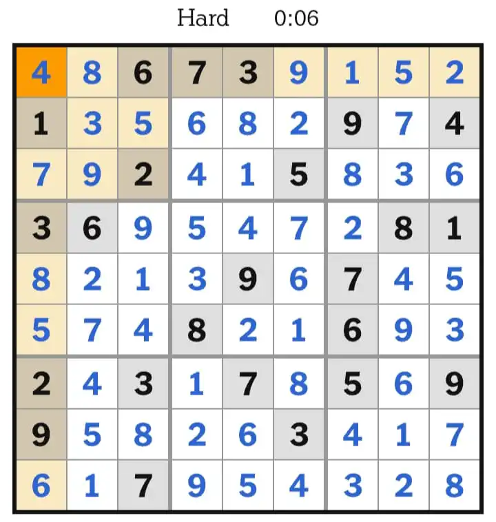 NYT Sudoku Hard Answers March 20, 2026