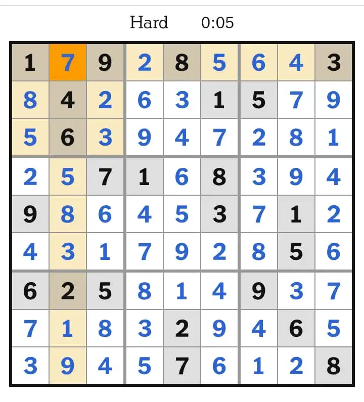 NYT Sudoku Hard Answers March 21, 2026