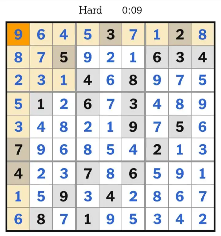 NYT Sudoku Hard Answers March 26, 2026