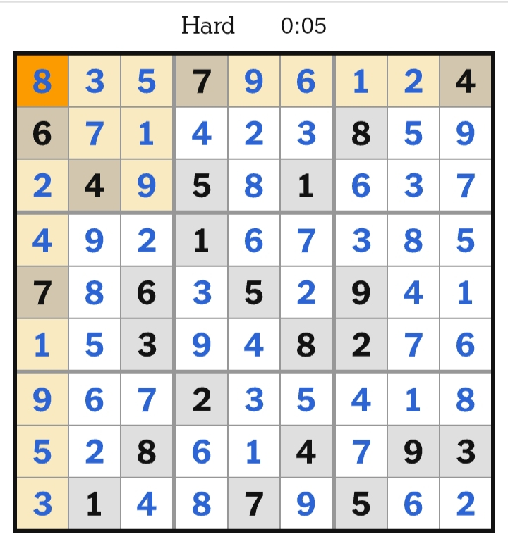 NYT Sudoku Hard Answers March 29, 2026
