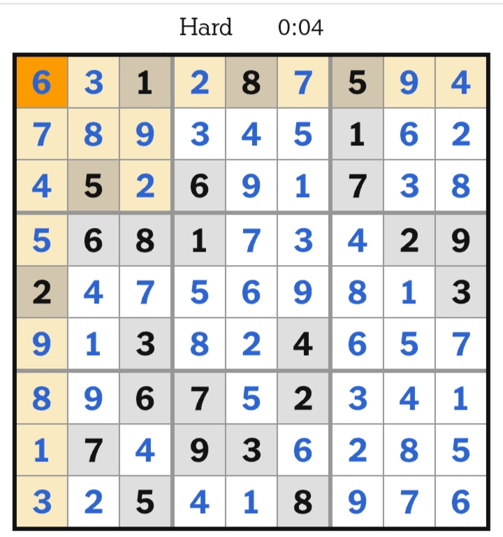 NYT Sudoku Hard Answers March 31, 2026