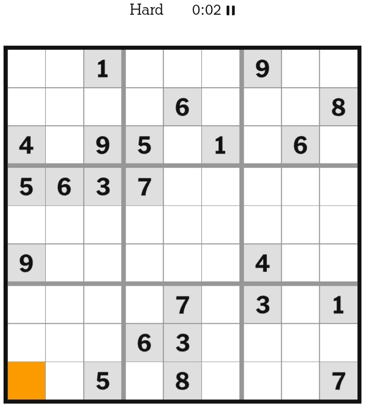 NYT Sudoku Hard March 02, 2026