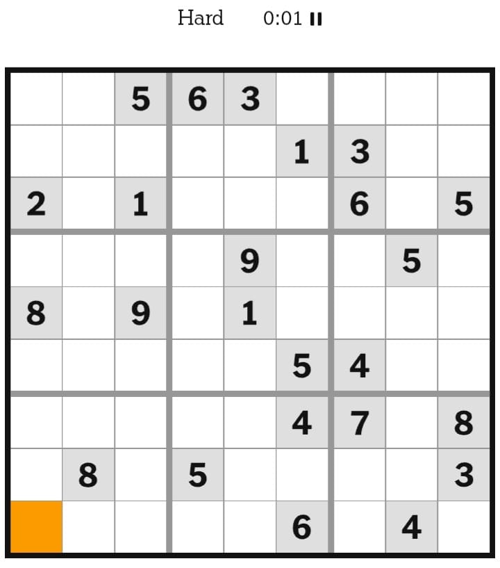 NYT Sudoku Hard March 04, 2026