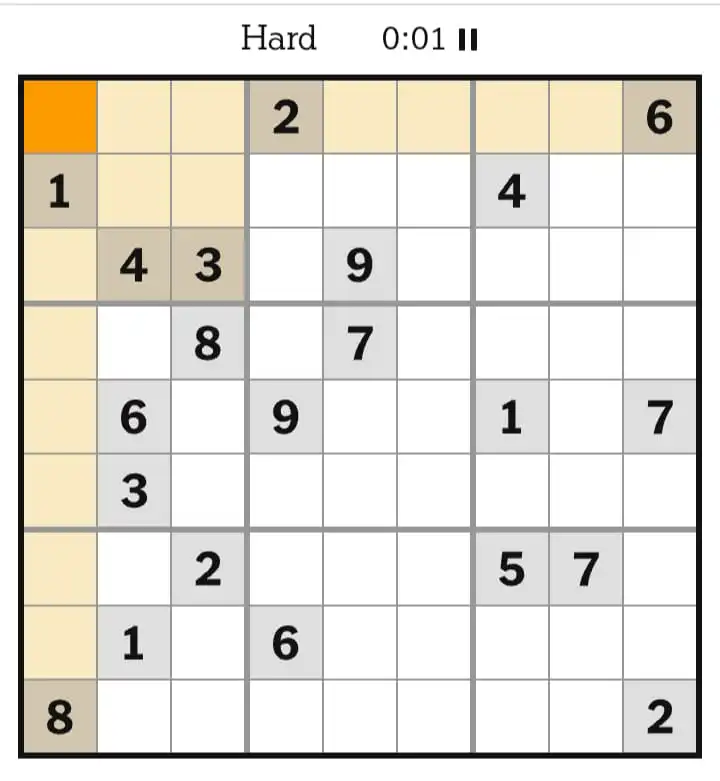 NYT Sudoku Hard March 07, 2026