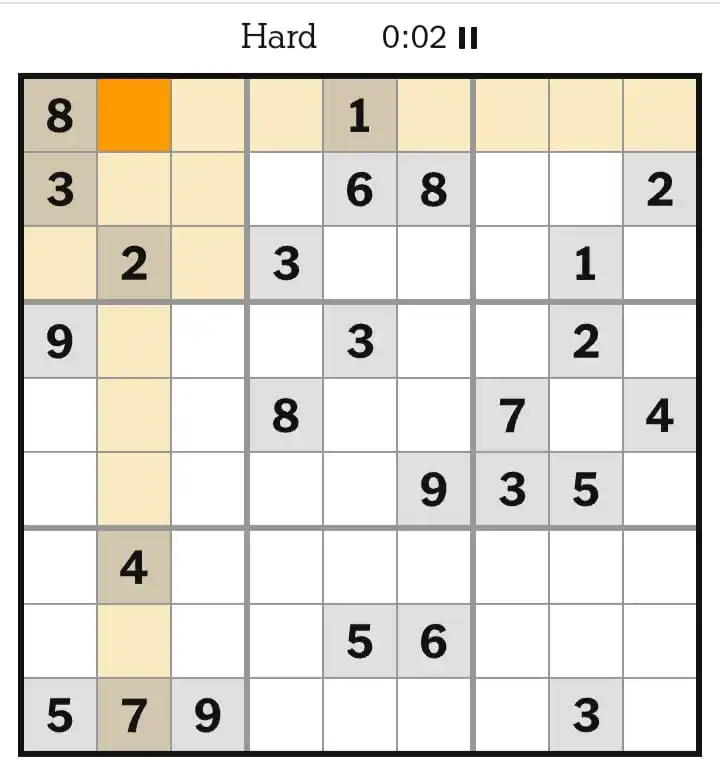NYT Sudoku Hard March 13, 2026