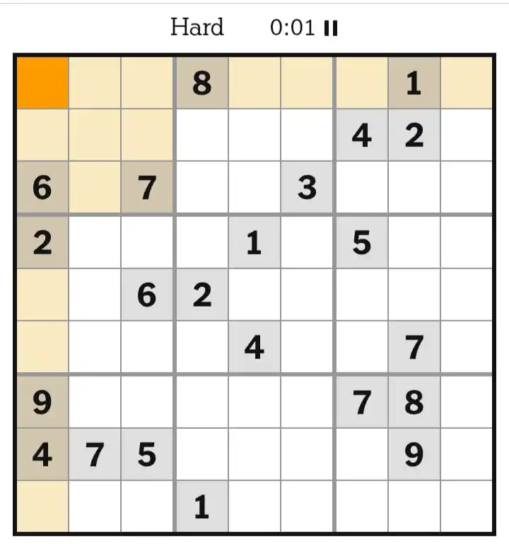NYT Sudoku Hard March 14, 2026