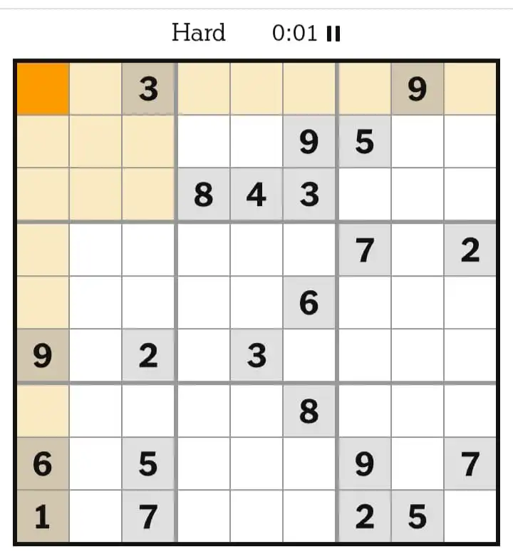 NYT Sudoku Hard March 15, 2026