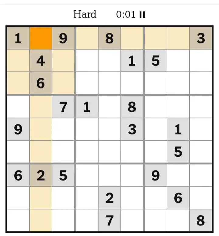 NYT Sudoku Hard March 21, 2026