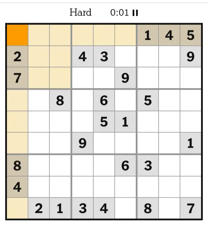 NYT Sudoku Hard March 23, 2026