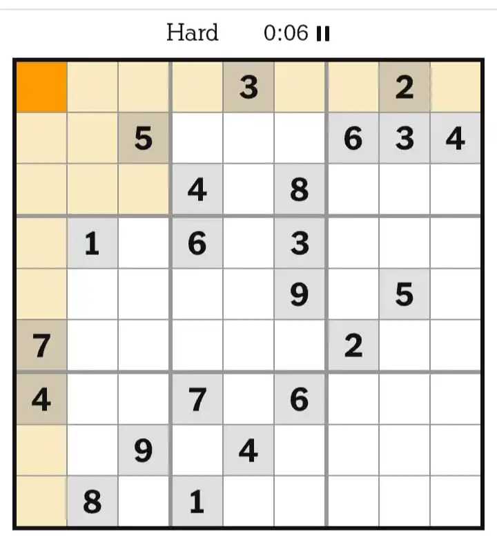 NYT Sudoku Hard March 26, 2026