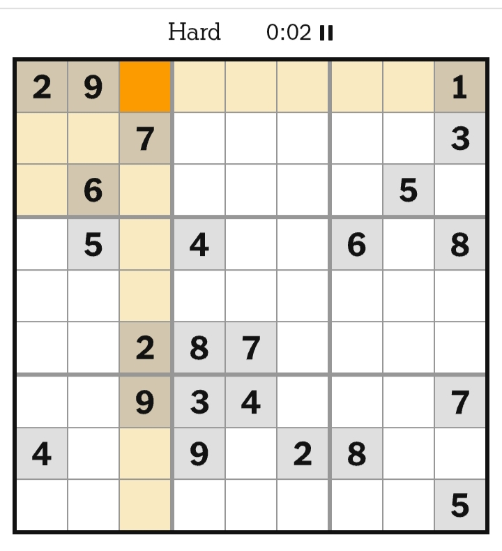 NYT Sudoku Hard March 28, 2026