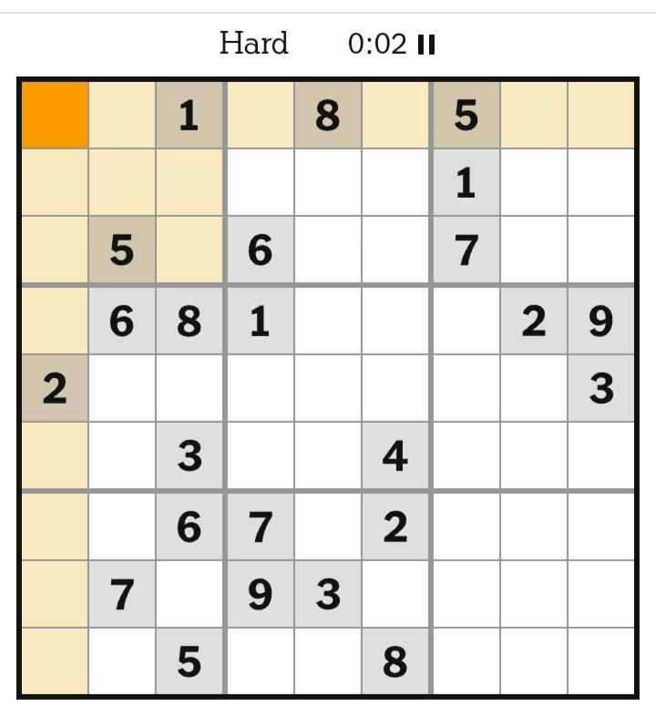 NYT Sudoku Hard March 31, 2026