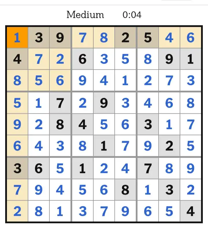 NYT Sudoku Medium Answers March 24, 2026
