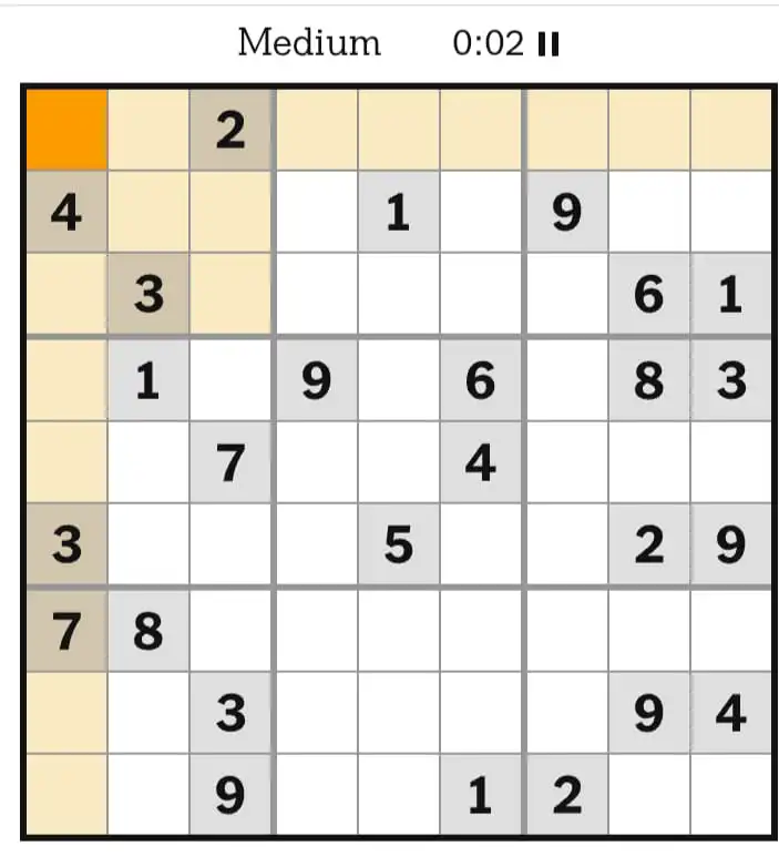 NYT Sudoku Medium March 17, 2026