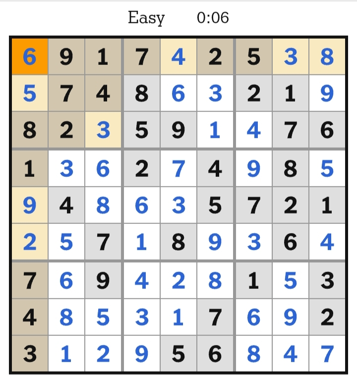 NYT Sudoku Easy Answers April 02, 2026