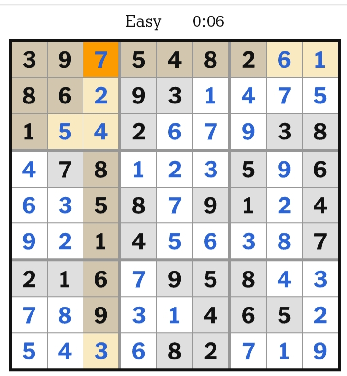 NYT Sudoku Easy Answers April 03, 2026