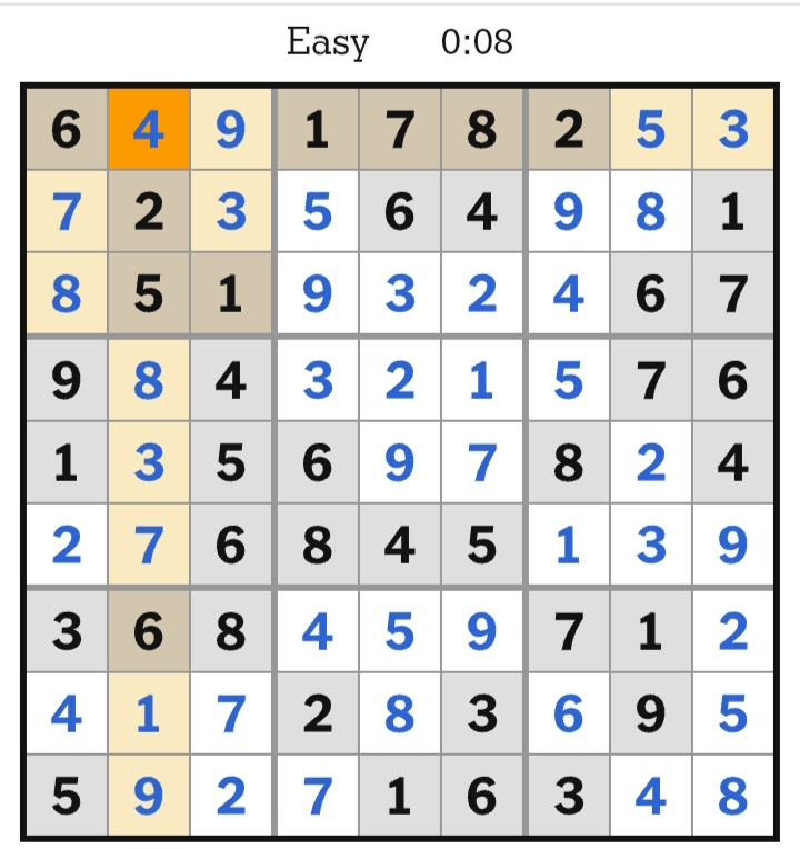 NYT Sudoku Easy Answers April 04, 2026