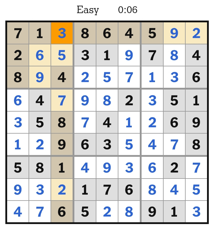 NYT Sudoku Easy Answers April 08, 2026