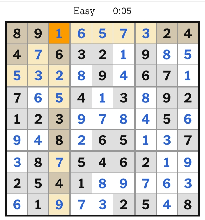 NYT Sudoku Easy Answers April 09, 2026
