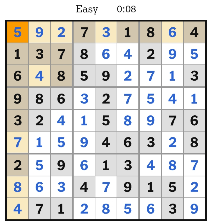 NYT Sudoku Easy Answers April 10, 2026