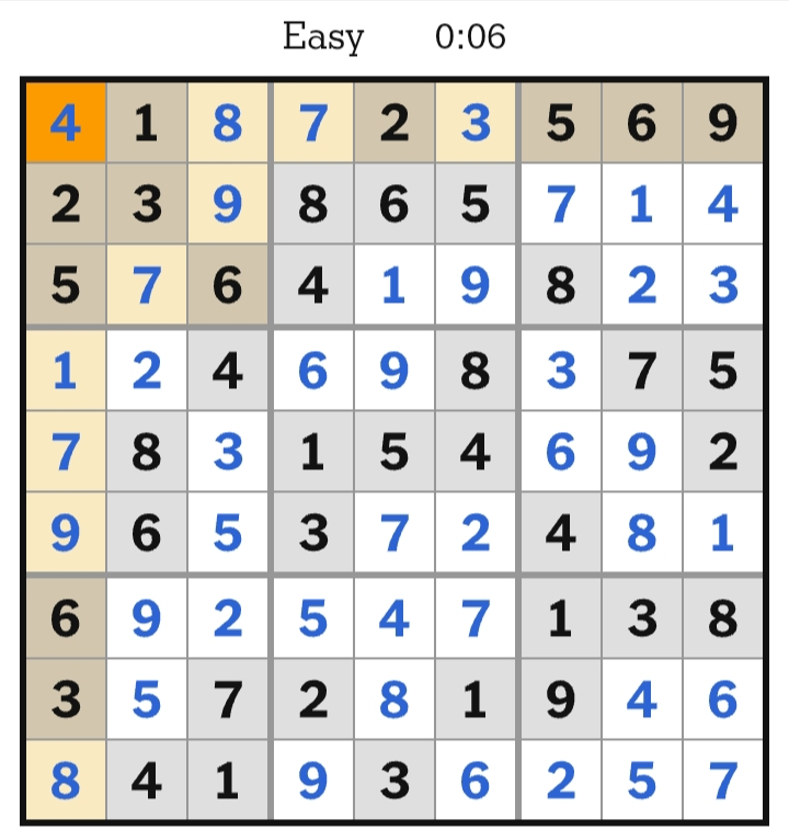 NYT Sudoku Easy Answers April 12, 2026