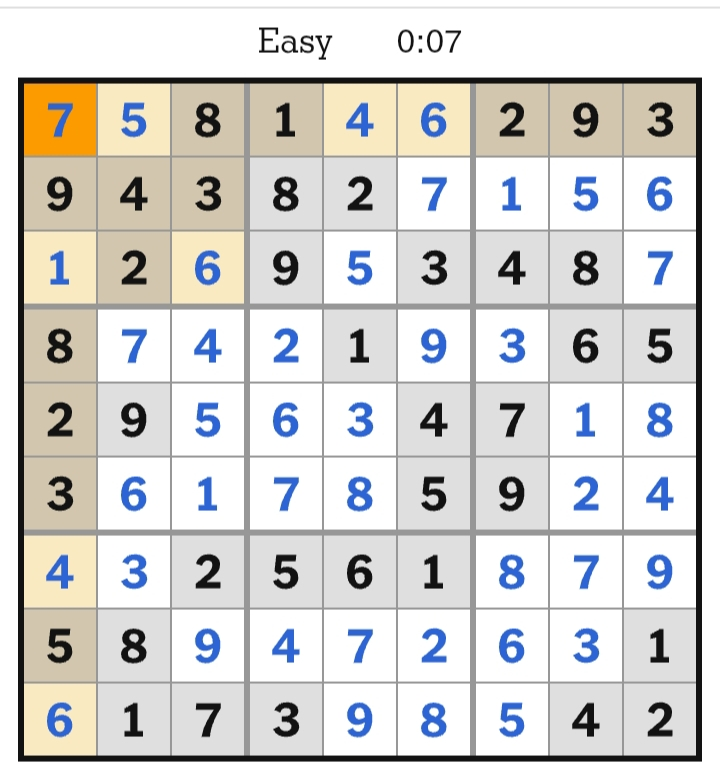 NYT Sudoku Easy Answers April 15, 2026