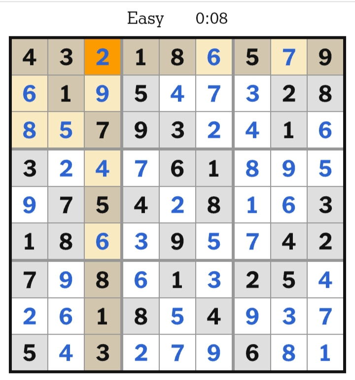 NYT Sudoku Easy Answers April 16, 2026