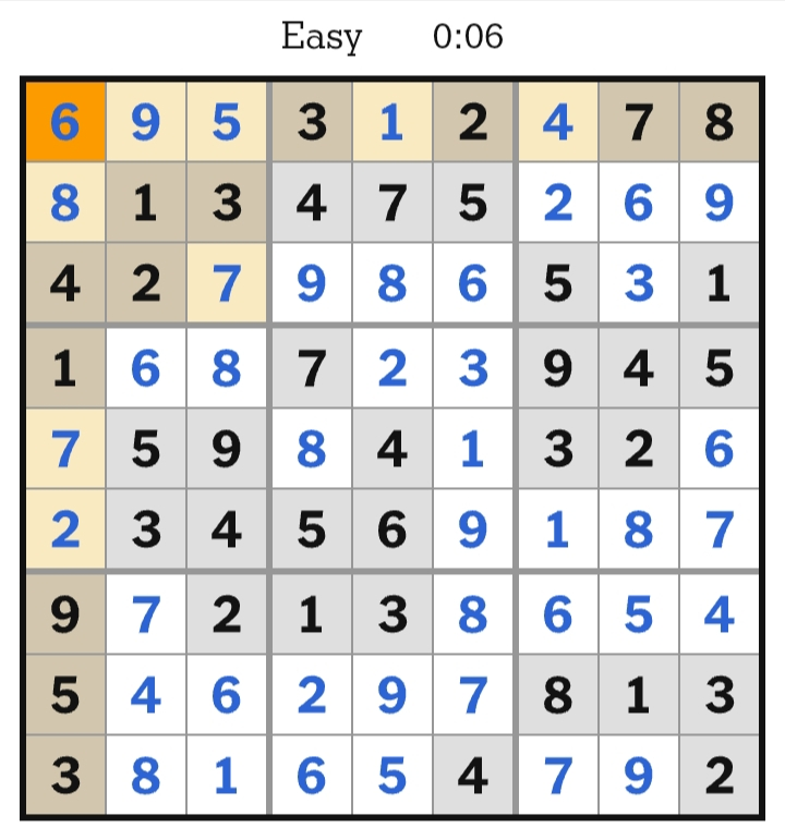 NYT Sudoku Easy Answers April 17, 2026