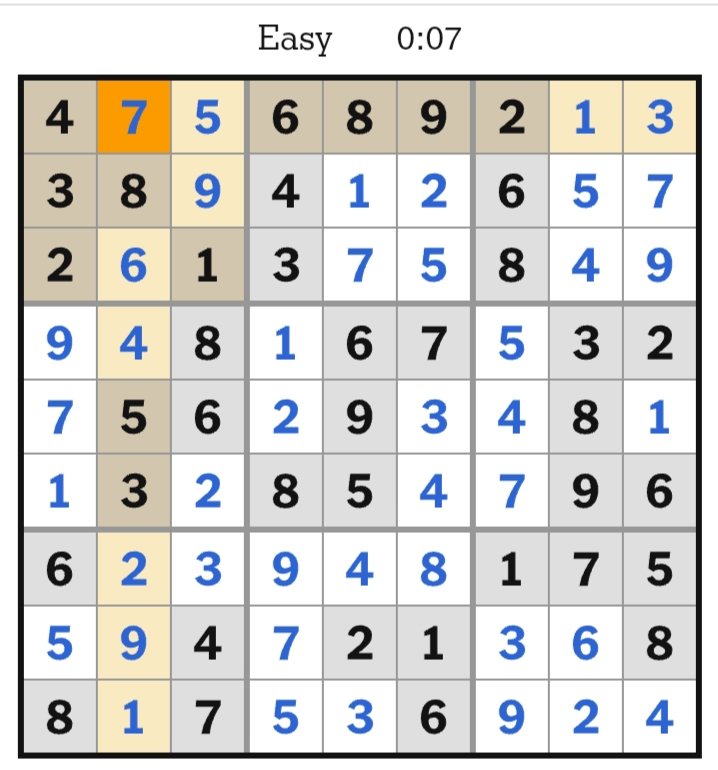 NYT Sudoku Easy Answers April 18, 2026
