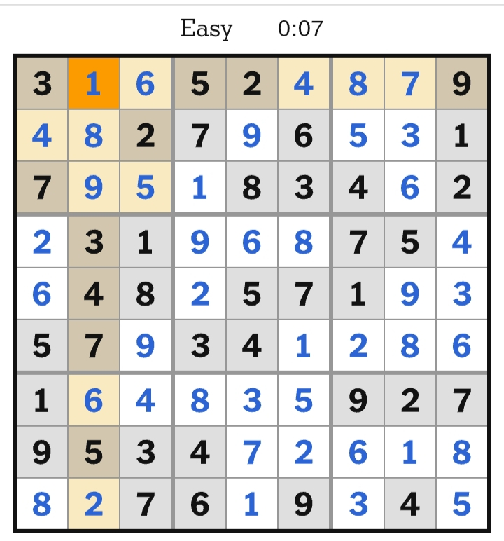 NYT Sudoku Easy Answers April 19, 2026