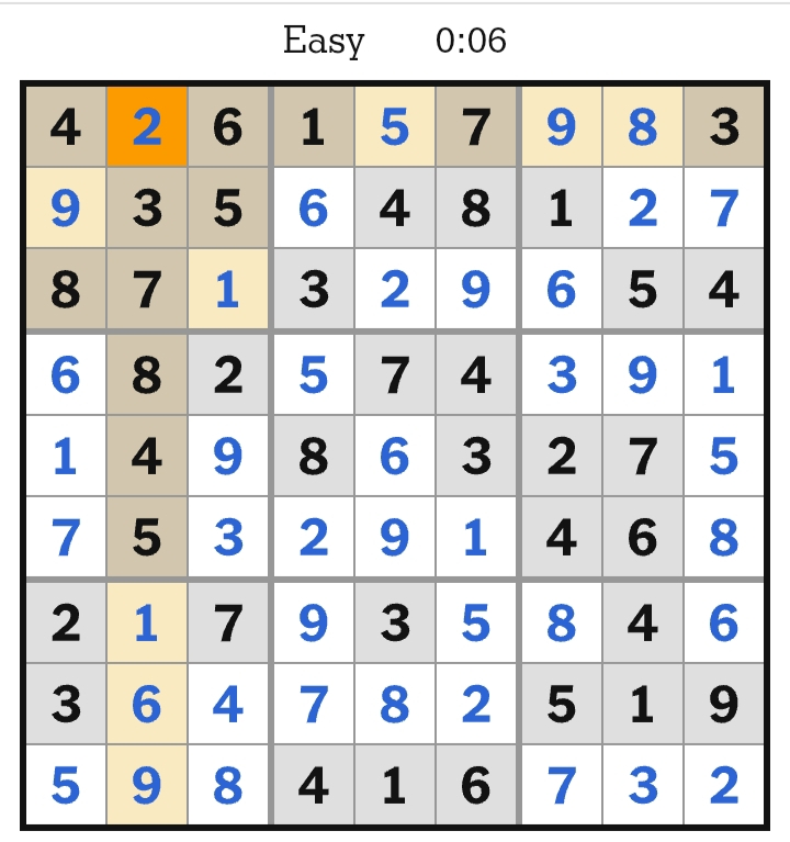 NYT Sudoku Easy Answers April 21, 2026