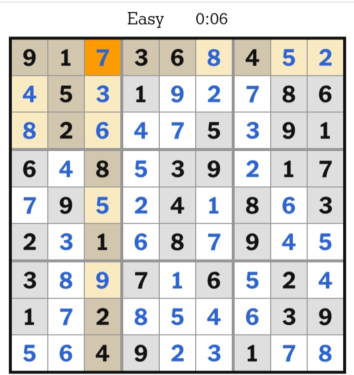 NYT Sudoku Easy Answers April 25, 2026 