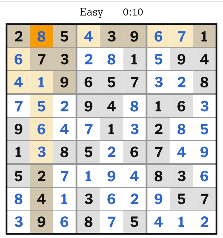 NYT Sudoku Easy Answers April 27, 2026