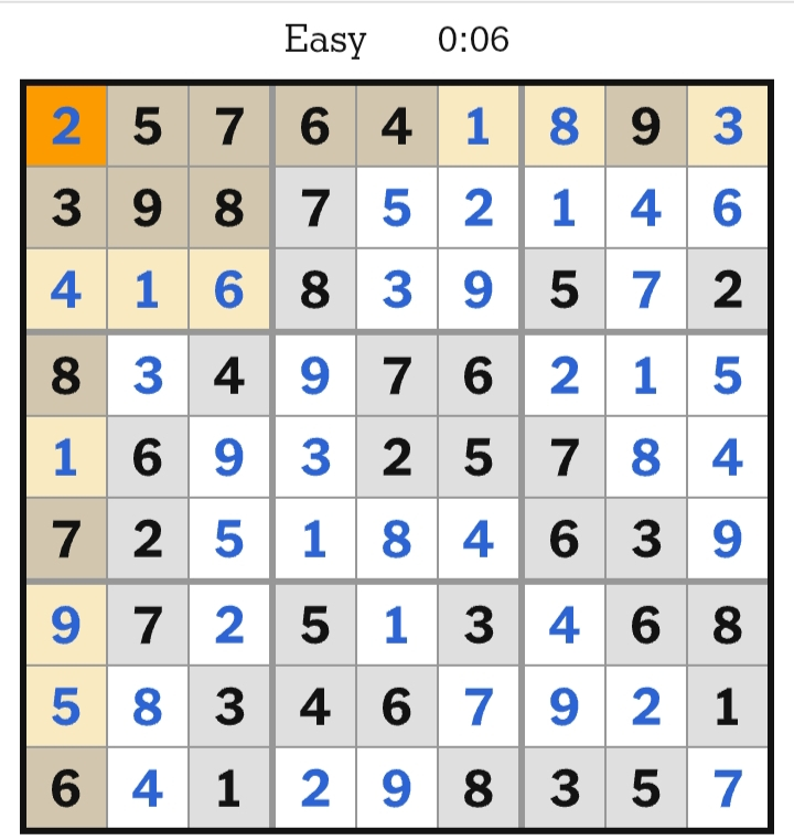 NYT Sudoku Easy Answers April 28, 2026 