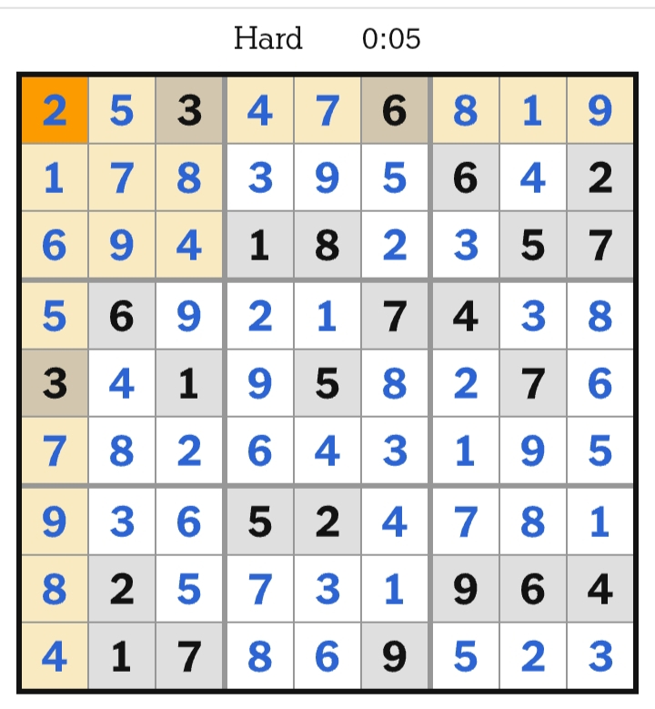 NYT Sudoku Hard Answers April 04 2026