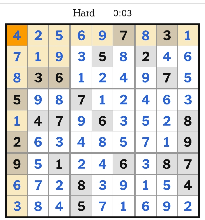 NYT Sudoku Hard Answers April 06, 2026