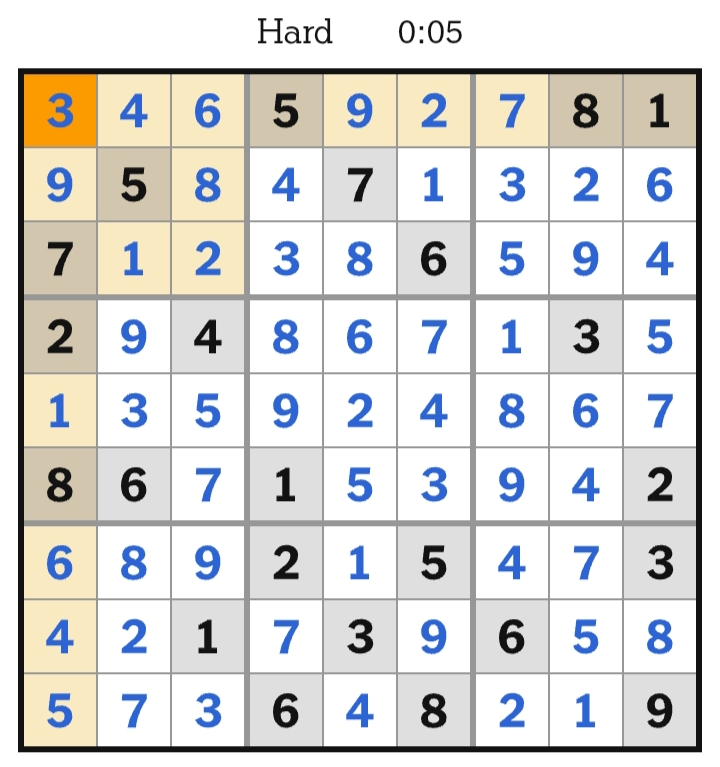 NYT Sudoku Hard Answers April 08, 2026