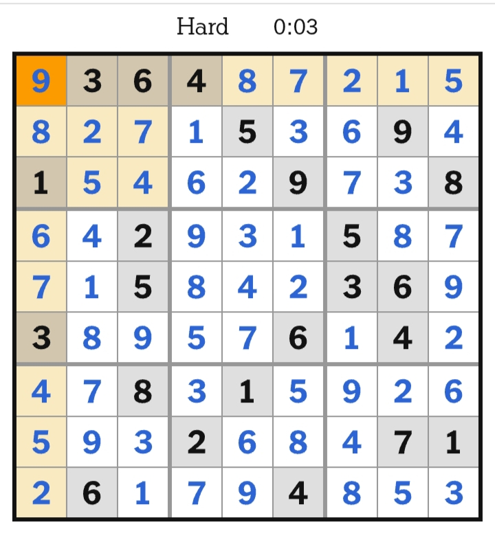 NYT Sudoku Hard Answers April 09, 2026
