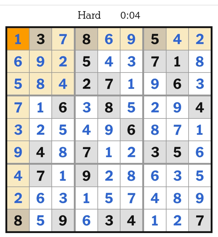 NYT Sudoku Hard Answers April 10, 2026